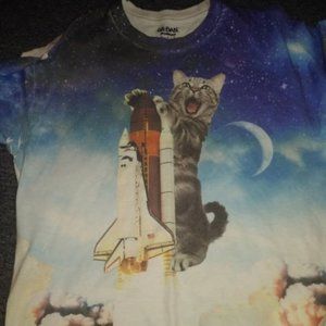 Gildan Dry Blend LG. 🐈 To the moon tee.